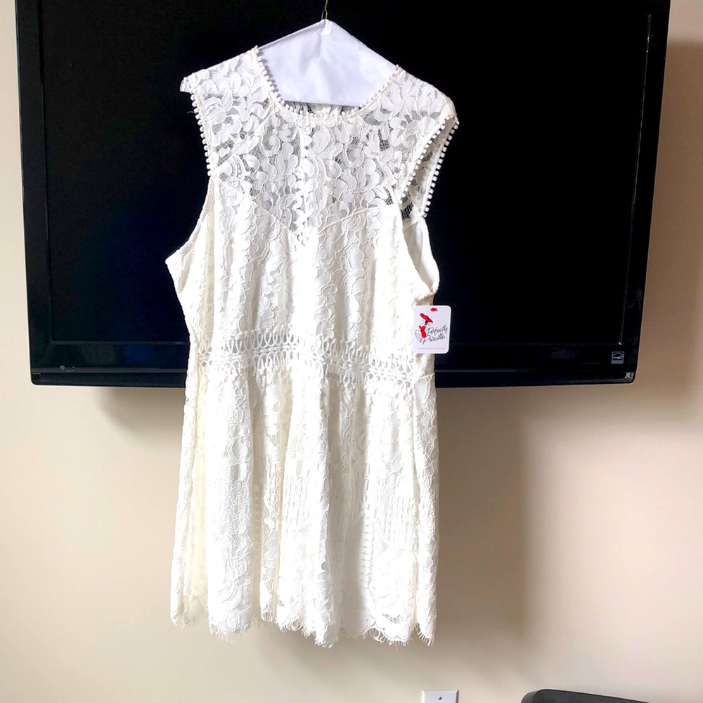 NWT Perfectly Priscilla white romper.Never worn size 2x lovely for dressy events